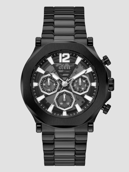 Guess Reloj Multifunción Con Aberturas En Negro Gunmetal