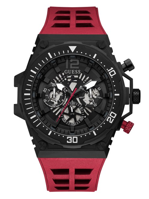 Reloj Multifunción Negro Y Rojo Guess Multi