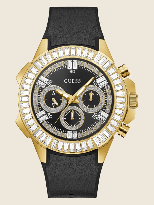 Reloj Multifunción Dorado Y Negro Black Guess