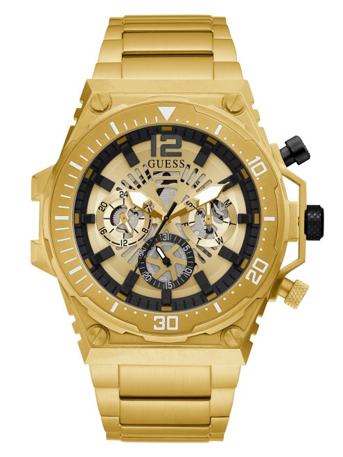 Reloj Multifunción Con Esfera Expuesta En Tono Dorado Guess Multi