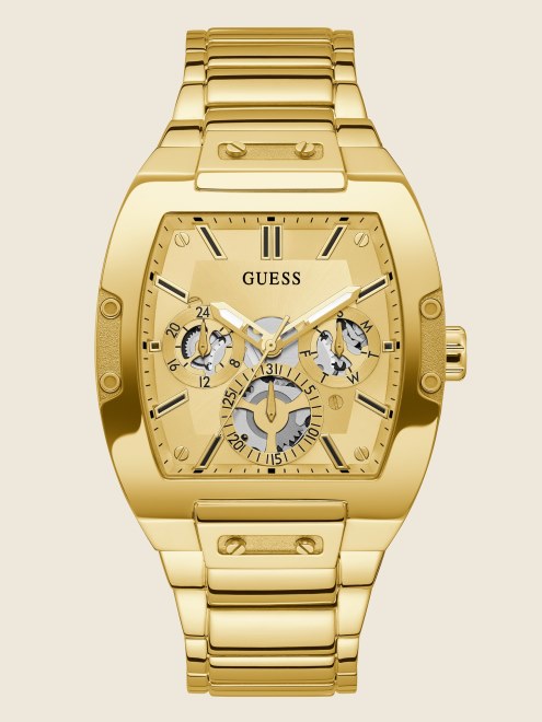 Reloj Multifunción Dorado Guess Con Esfera Expuesta En Tono Dorado