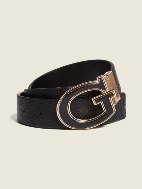 Cinturon Negro Con Hebilla Reversible Guess