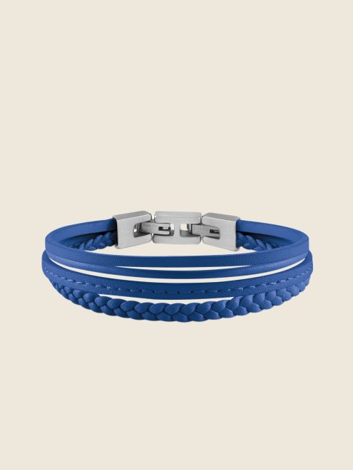 Pulsera De Cuero Azul De Varias Vueltas Guess Blue