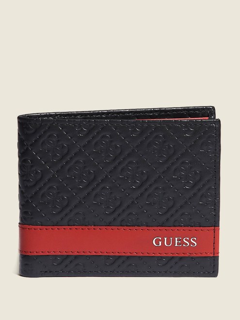 Billetera Mesa Doble Guess Negro/rojo