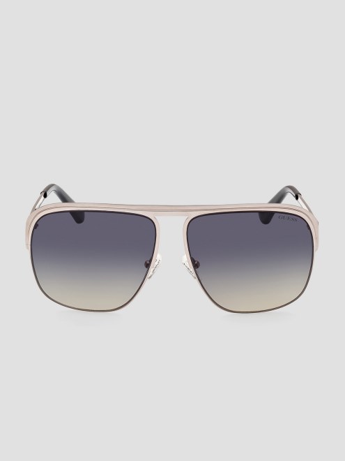 Gafas De Sol De Aviador Oversize De Metal Plateado Guess