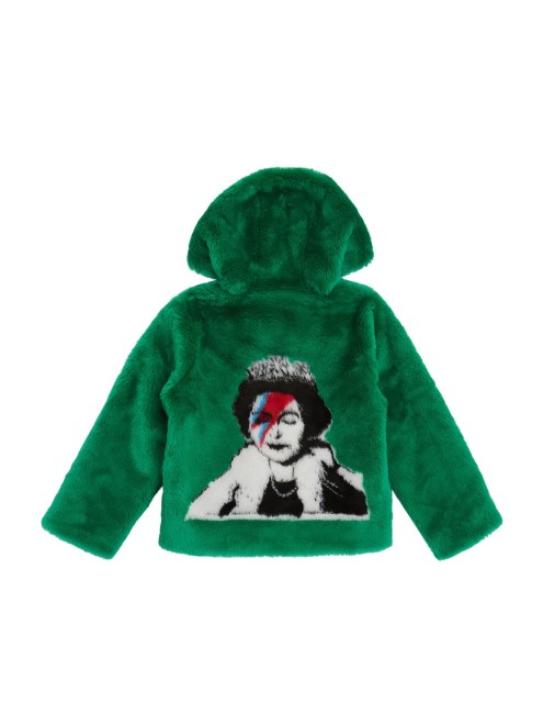 Chaqueta Dafne De Piel Sintetica Verde Valle (niños De 7 A 16 Años) Guess