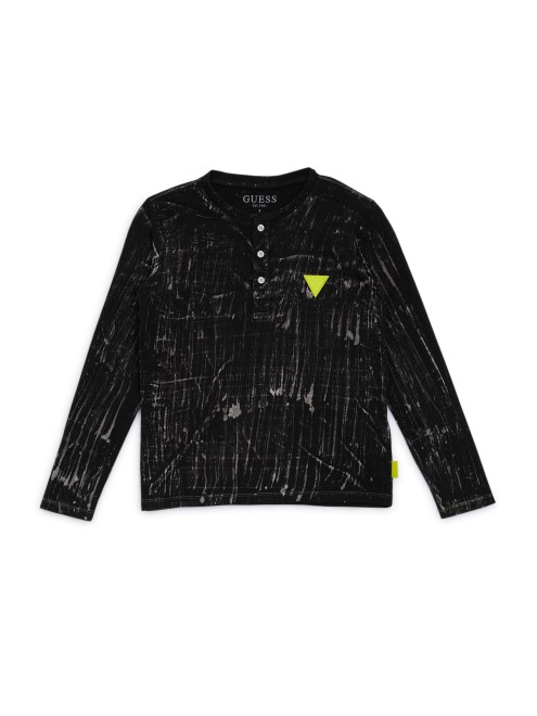 Camiseta Henley (7-16) Guess Blanco/negro Slubby