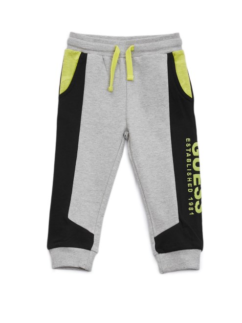 Joggers Combinados Guess Eco Color-block Gris Y Amarillo (2-7)