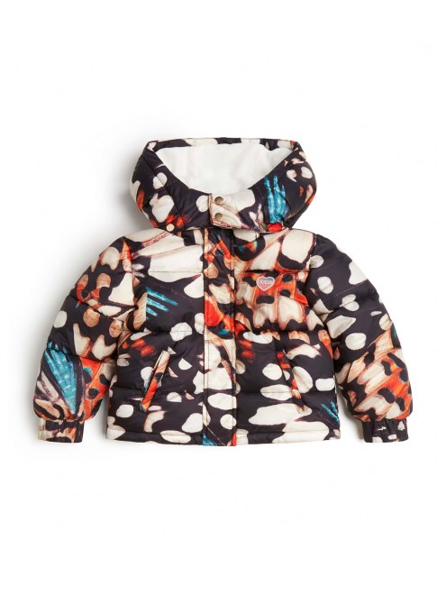 Guess Chaqueta Acolchada Estampada Con Capucha Y Estampada De Mariposas (2-7)