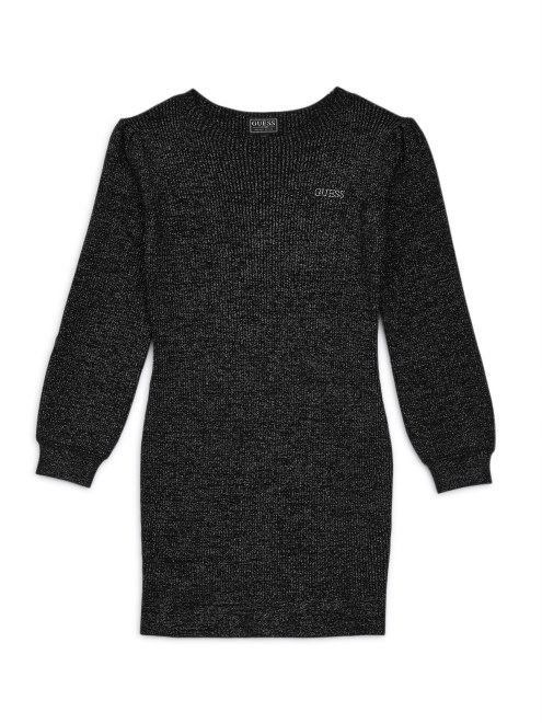Vestido Midi Mezcla Lana Brillo (7-16) Guess Negro Azabache
