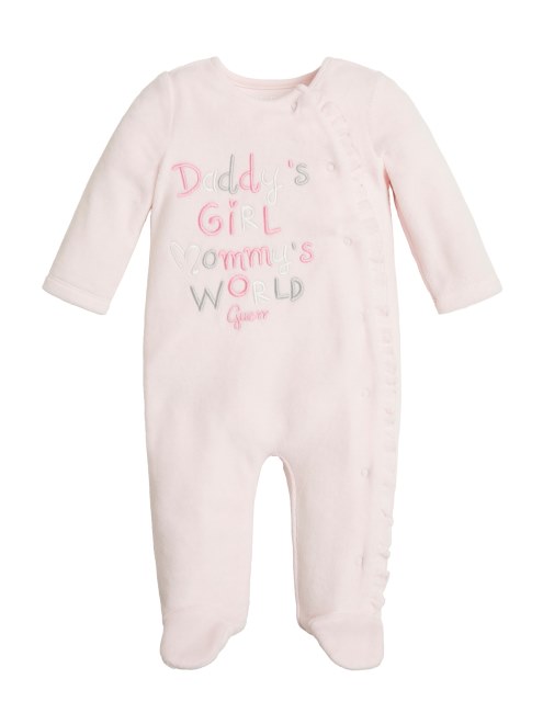 Peto De Velour Con Volantes (0-12 M) Ballet Pink Guess
