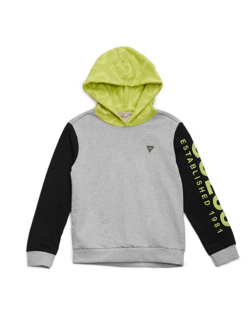 Sudadera Con Capucha Eco Color-block (7-14) Guess Piedra Clara Jaspeado