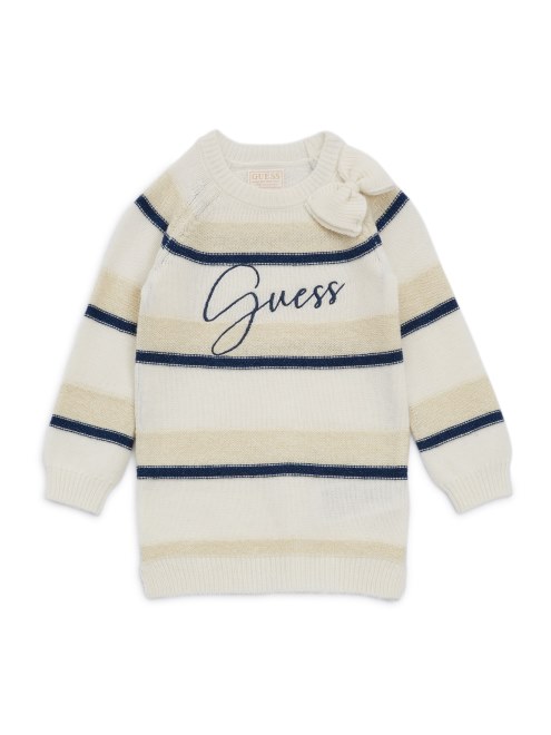 Vestido Jersey Midi (2-7) Peine Blanco Y Dorado Claro Guess