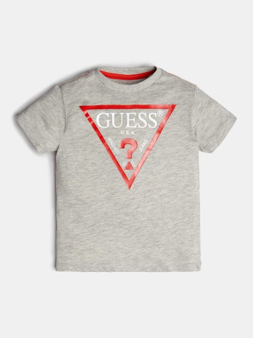 Camiseta De Manga Corta Con Logo De Triángulo Para Niños De Guess (2-7)