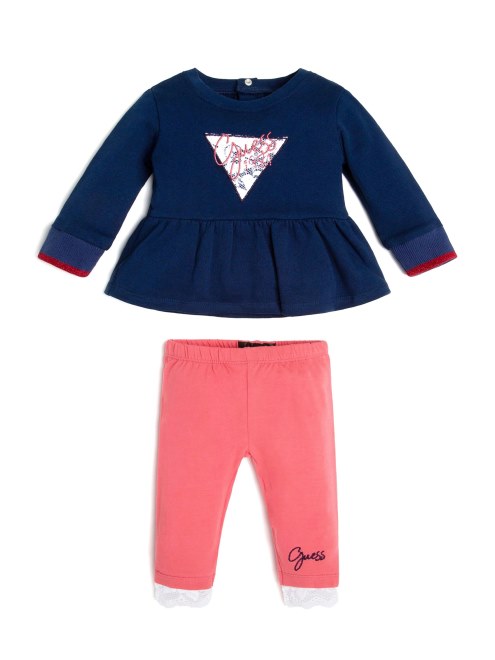 Set Secret Top Volante Azul Y Leggins (0-24m) Guess