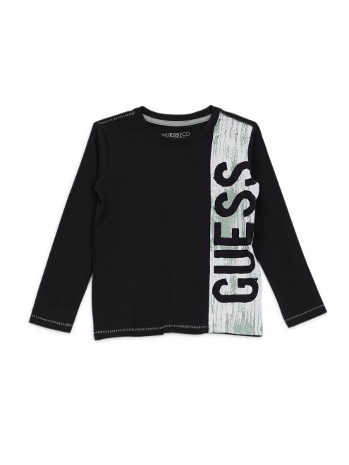 Camiseta De Manga Larga Con Logo De Guess Eco (2-7) Azul Elegante