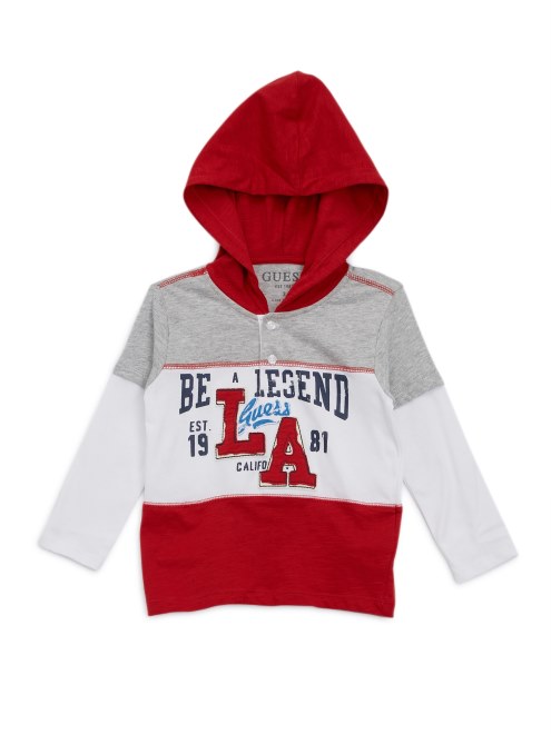 Camiseta Roja Y Gris Con Capucha De Multiples Conjeturas (2-7)