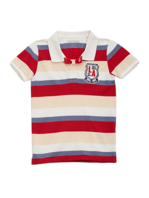 Polo Piquet A Rayas Azul Y Rojo/blanco De Guess (7-14)
