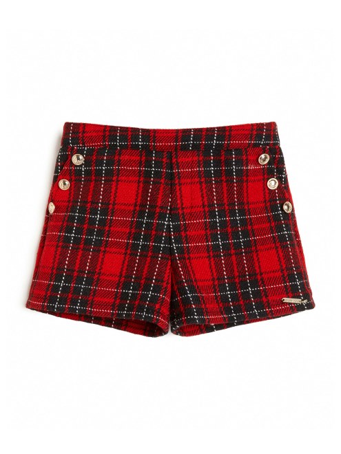 Pantalones Cortos A Cuadros De Tartán (7-16) Combo De Cuadros Rojos/negros Adivinar