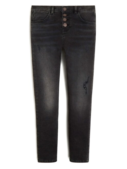 Jeans Ajustados Con Bragueta Con Botones Y Lavado Icono Negro Guess Negro (7-14)