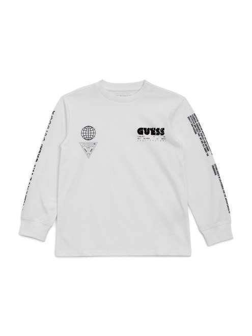 Camiseta Eco Oversize Manga Larga (7-16) Blanco Puro Guess