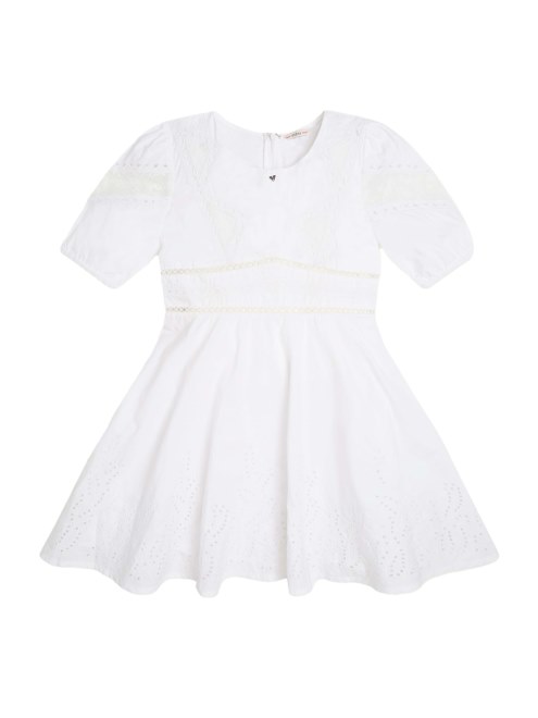 Top Tipo Túnica De Ganchillo Con Fruncido En Blanco Puro (7-14)