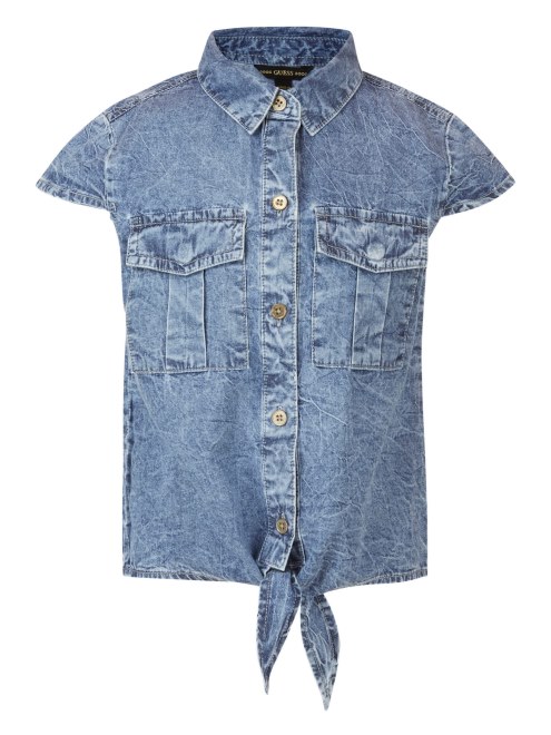 Camisa Vaquera Anudada (7-14) Guess Azul Claro Lavado Glaciar
