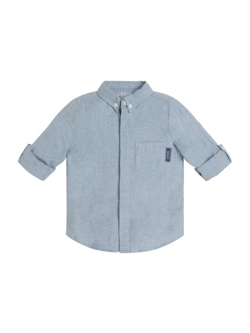 Camisa De Espiga Cepillada (3m-7) Adivinar Azul Polar Multi