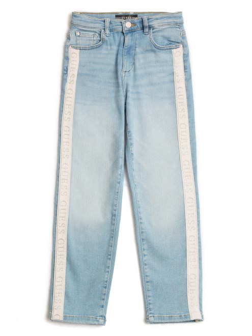 Jeans De Pierna Recta Con Cinta Con El Logotipo De Guess (7-16) Crystal Frozen W/tape