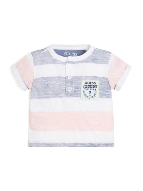 Camiseta Con Cuello Henley A Rayas (2-7) Raya Maravillosa Adivina Amarilla