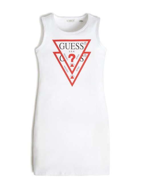 Guess True Vestido Blanco Eco Con Logo En Capas (7-14)