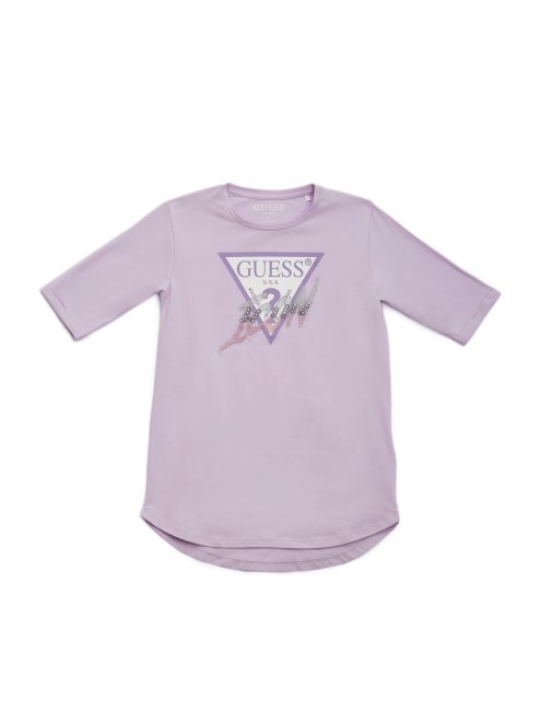 Camiseta Con Icono De Cuentas Bordadas (7-14) New Light Lilac Guess