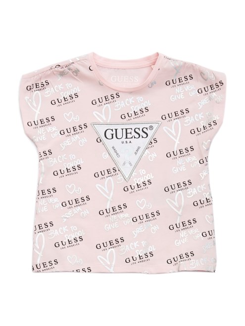 Camiseta Con El Logo De Triangulo Estampado De La Vieja Escuela De Guess (2-7)