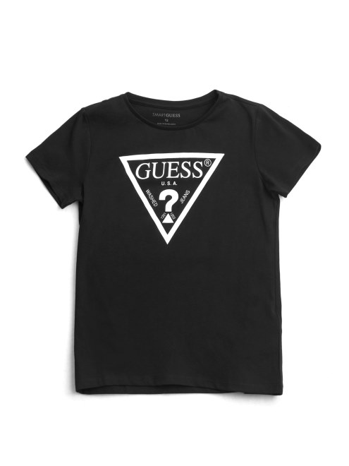 Camiseta Guess De Piel De Camello Oscuro Con Logotipo Eco Metalizado (10-14)