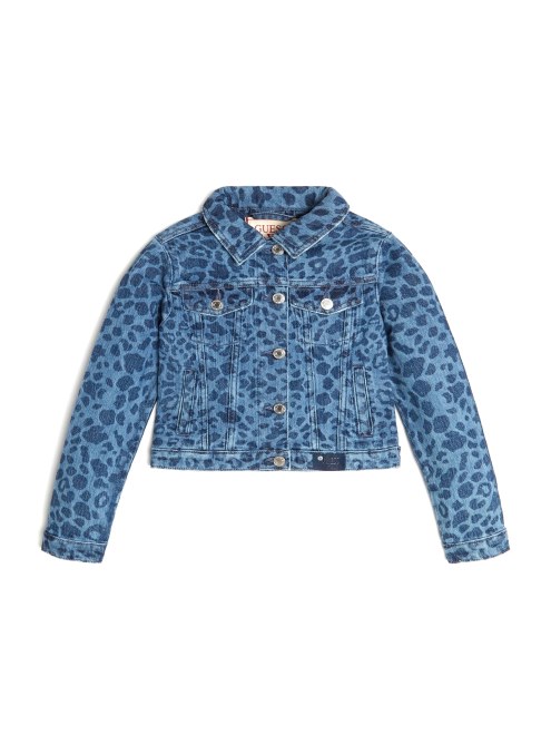 Chaqueta De Mezclilla De Leopardo Minime (7-14) Leo Jade Supongo