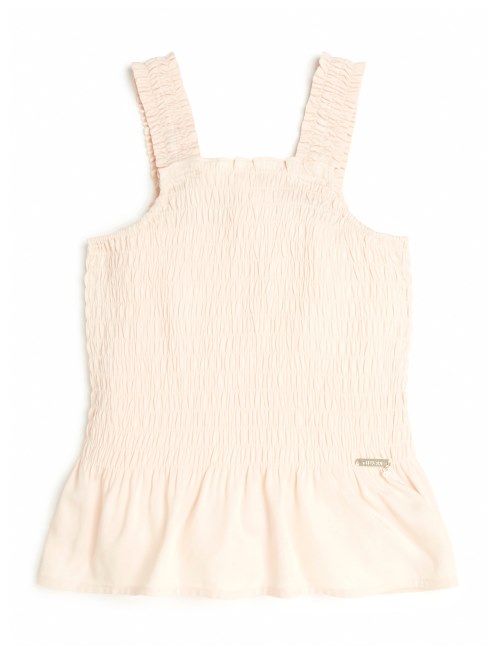 Camiseta Sin Mangas Con Peplum Fruncido Rosa Dolly (7-14) Adivinar