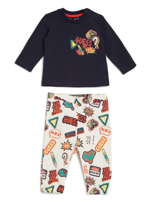 495 Indigo Shadow Multi S Comic Camiseta Y Pantalón (0-12m) Guess