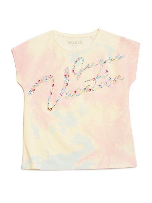 Camiseta Con El Logo De La Gema De Guess (7-16) Blanco Puro