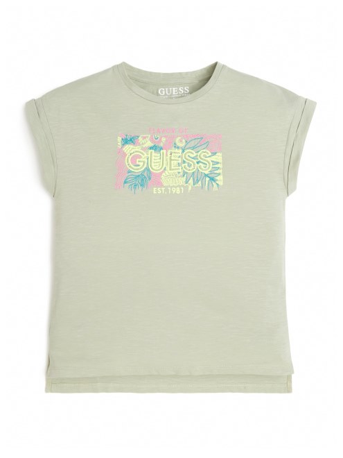 Camiseta Con Logo Adornado (7-16) Conjetura De Matcha Claro