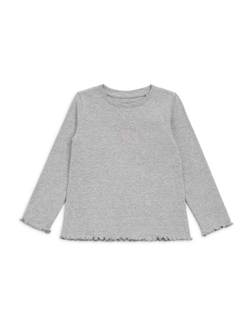 Camiseta De Manga Larga Con Logotipo Ecológico Bordado Jaspeado De Piedra Clara (2-7) Adivinar