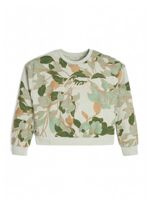 Top Activo De Manga Larga Con Follaje De Olivo (7-14)