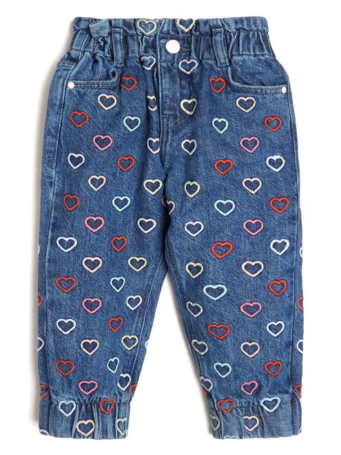 Pantalón Paperbag Vaquero Wa Guess Con Bordado Multicolor (2-7)