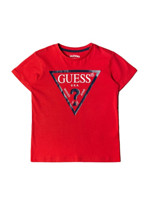 Camiseta Con El Logo De Guess Para Niños (7-14) Al Rojo Vivo