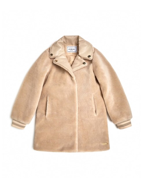 Chaqueta De Piel Sintetica Guess (7-16) Cemento