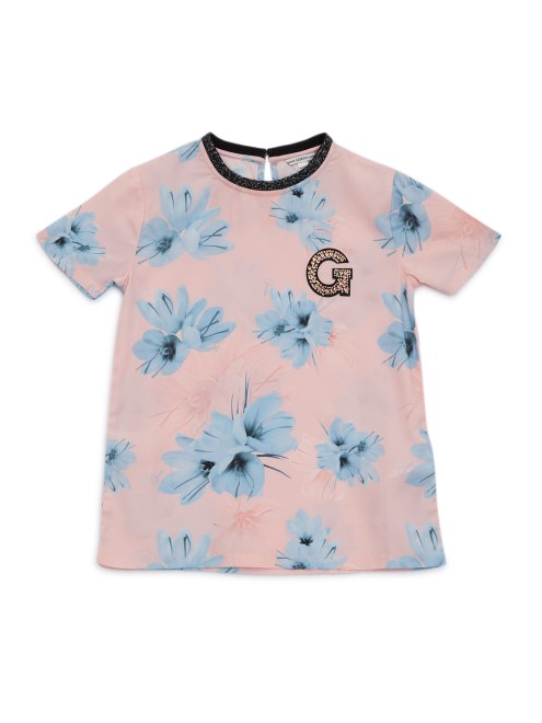 Camiseta Con El Logo De Diamantes De Imitación Pf74 De Guess (7-14)