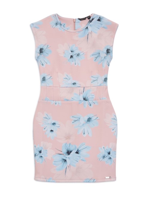 Pf74 Vestido Tejido Neopreno Floral (7-14) Guess