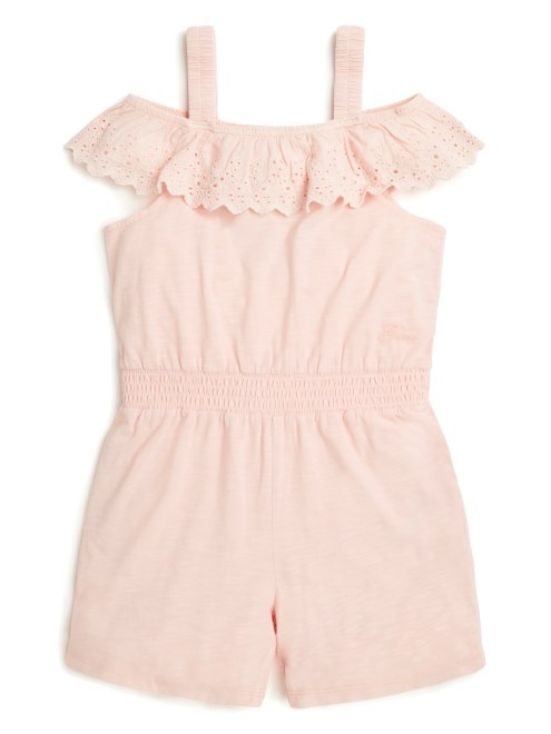 Pelele Con Volantes Encaje Sangallo Crema Melocotón (7-16)