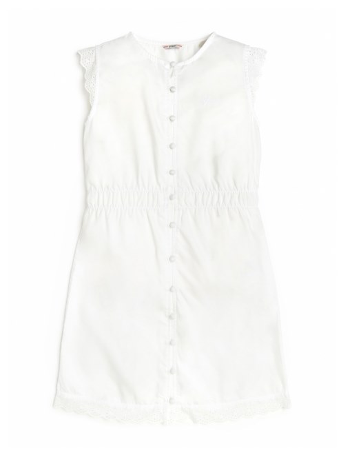 Vestido Blanco Puro Eco Eyelet Y Tencel (7-14) Guess