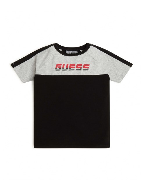 Camiseta Con Logo De Bloques De Color Ecologico En Negro Azabache De Guess (4-14)