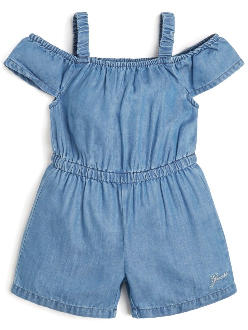 Mameluco De Mezclilla (2-7) Corazón Azul Lavado Medio Adivinar